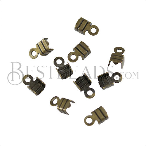 3mm Striped End Clamp ANT BRASS - 72 pcs