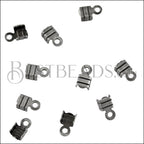 3mm Striped End Clamp ANT SILVER - 72 pcs