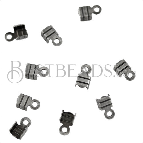 3mm Striped End Clamp ANT SILVER - 72 pcs
