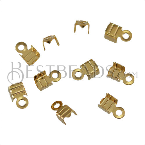 3mm Striped End Clamp SHINY GOLD - 72 pcs