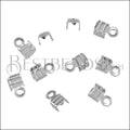 3mm Striped End Clamp SILVER PLATE - 72 pcs