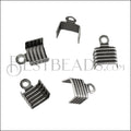 5mm Striped End Clamp ANT SILVER - 72 pcs