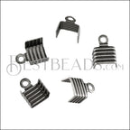 5mm Striped End Clamp ANT SILVER - 72 pcs