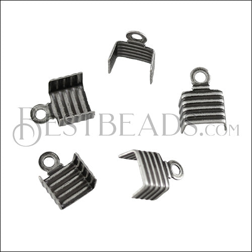 5mm Striped End Clamp ANT SILVER - 72 pcs