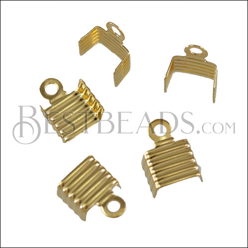 5mm Striped End Clamp SHINY GOLD - 72 pcs