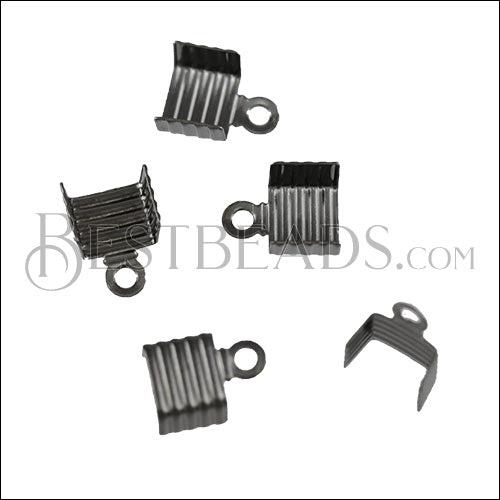 5mm Striped End Clamp GUNMETAL - 72 pcs