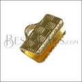 10mm Etched Ribbon End Clamp SHINY GOLD - 72 pcs