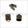 5mm Etched Ribbon End Clamp ANT BRASS - 72 pcs