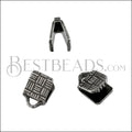 5mm Etched Ribbon End Clamp ANT SILVER - 72 pcs