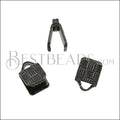 5mm Etched Ribbon End Clamp GUNMETAL - 72 pcs