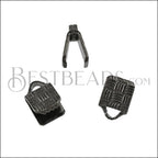 5mm Etched Ribbon End Clamp GUNMETAL - 72 pcs