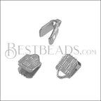 5mm Etched Ribbon End Clamp RHODIUM - 72 pcs