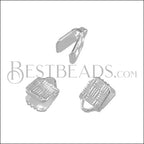 5mm Etched Ribbon End Clamp SILVER PLATE - 72 pcs
