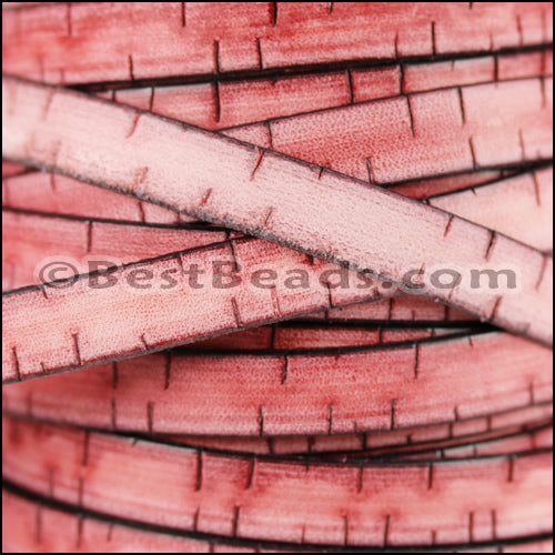 10mm flat BARK leather RED - meter