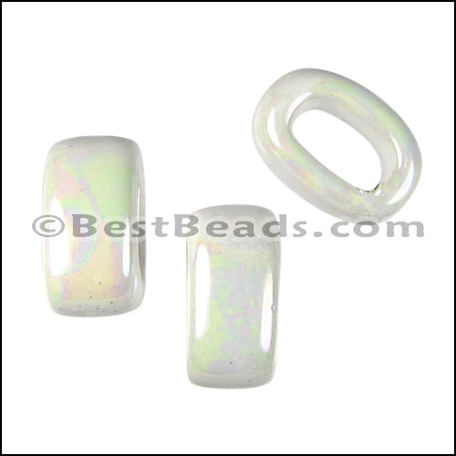 Regaliz® 10mm oval WHITE Ceramic bead - 10 pcs
