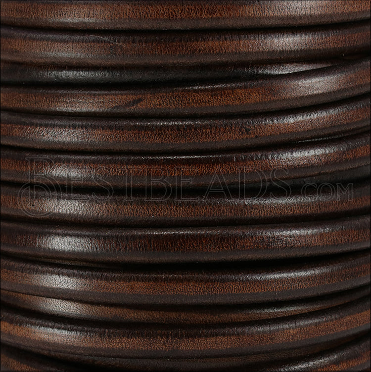 Regaliz® Leather Oval DISTRESSED BROWN - meter