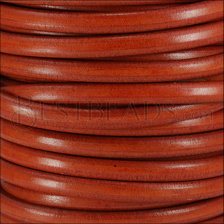 Regaliz® Leather Oval DISTRESSED ORANGE - meter