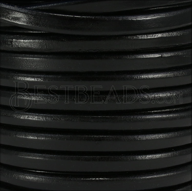 Regaliz® Leather Oval BLACK - meter