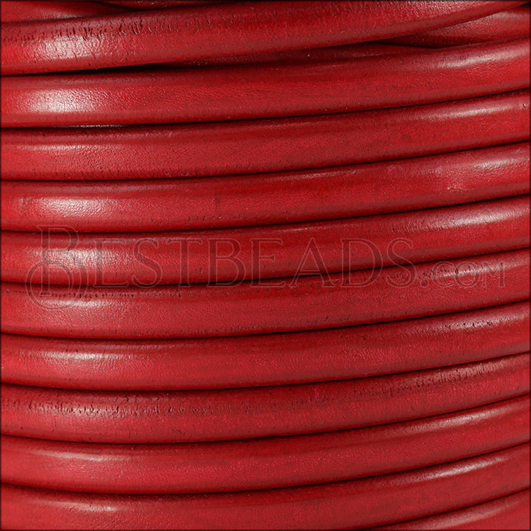 Regaliz® Leather Oval BRIGHT RED - meter