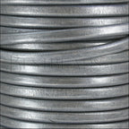 Regaliz® Leather Oval METALLIC SILVER - meter