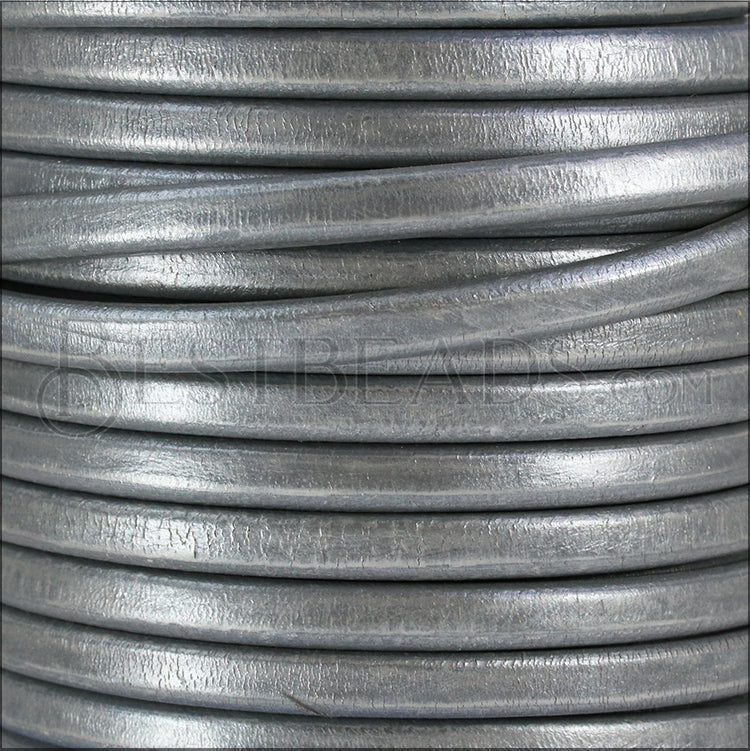 Regaliz® Leather Oval METALLIC SILVER - meter