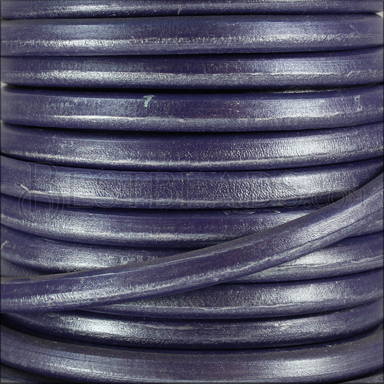 Regaliz® Leather Oval METALLIC PURPLE - meter