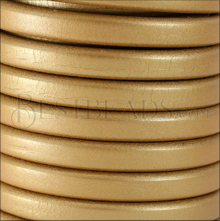 Regaliz® Leather Oval MATTE METALLIC GOLD - meter
