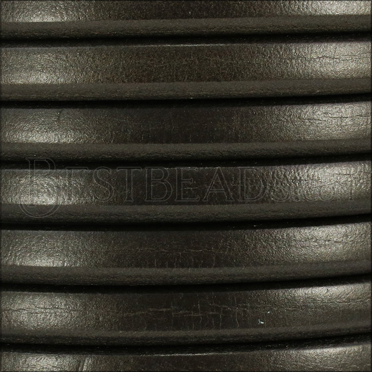 Regaliz® Leather Oval METALLIC GUNMETAL - meter