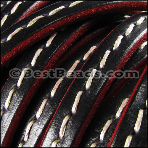 Regaliz® 4.5mm STITCHED leather BURNT ORANGE - meter