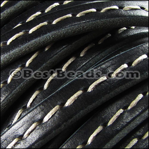 Regaliz® 4.5mm STITCHED leather FADED DENIM - meter