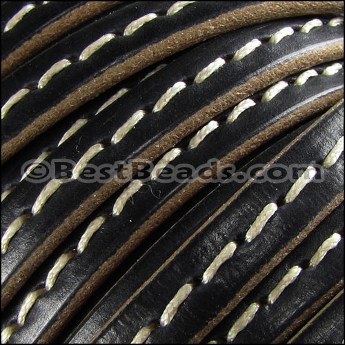 Regaliz® 4.5mm STITCHED leather BEIGE - meter