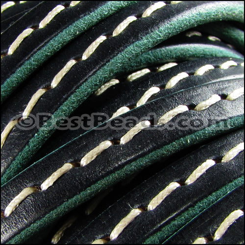Regaliz® 4.5mm STITCHED leather TURQUOISE - meter