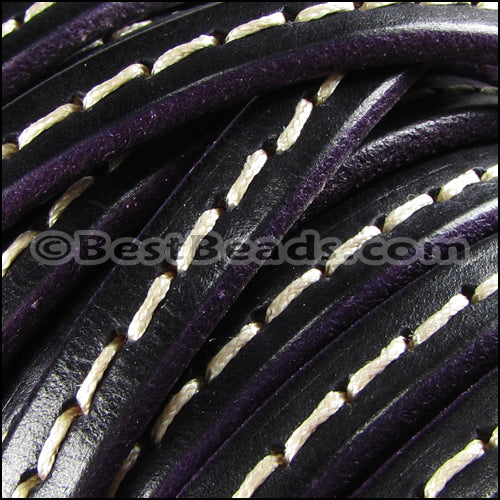 Regaliz® 4.5mm STITCHED leather PURPLE - meter