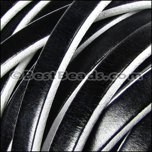 Regaliz® 4.5mm TWO TONE leather WHITE - meter