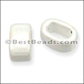 Regaliz® 15mm OVAL ceramic bead WHITE - 10 pcs