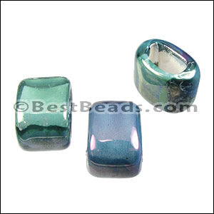 Regaliz® 15mm OVAL ceramic bead LILAC:GREEN:BLUE - 5 pcs