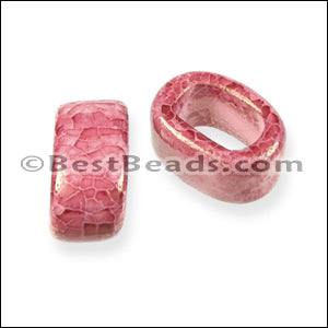 Regaliz® 10mm OVAL ceramic bead RED:PINK - 10 pcs