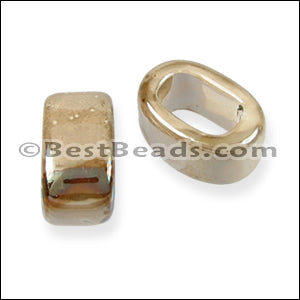 Regaliz® 15mm OVAL ceramic bead BEIGE:CREAM  - 5 pcs