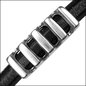 Regaliz® RIDGED spacer ANT. SILVER - 10 pcs