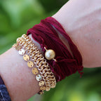 10mm round ACRYLIC BEADING magnetic clasp MATTE GOLD - 10 pcs