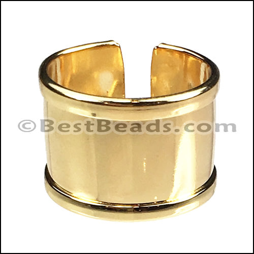 10mm Flat GLUE - IN RING Gold - 5 pcs