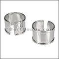 10mm Flat GLUE - IN RING Rhodium - 5 pcs