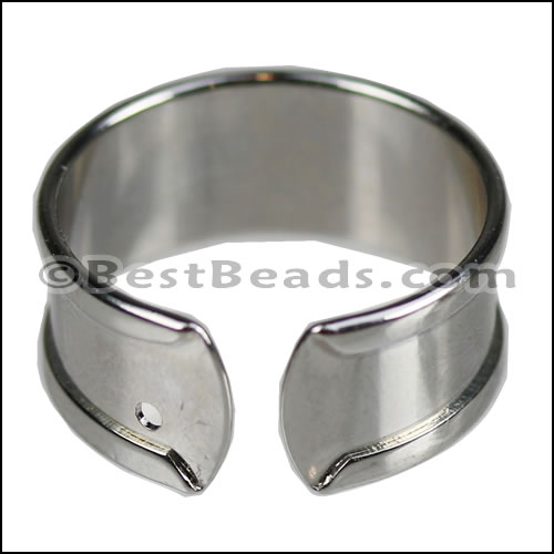 5mm Flat GLUE - IN RING Rhodium - 5 pcs
