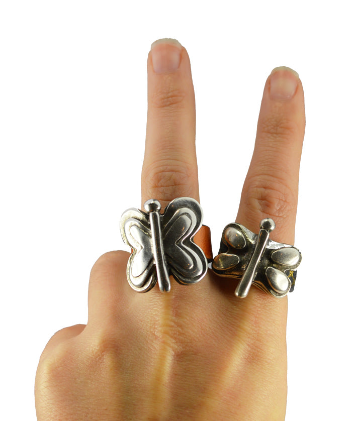 10mm flat DRAGONFLY ring ANT SILVER - 10 pcs