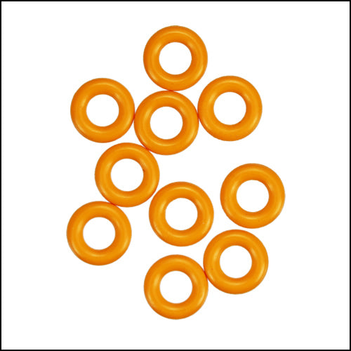 7.25mm rubber o - rings 10 pcs TANGERINE