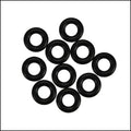 7.25mm rubber o - rings 10 pcs BLACK
