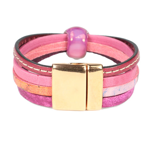 20mm flat ROUNDED magnetic clasp ROSE GOLD - 5 clasps