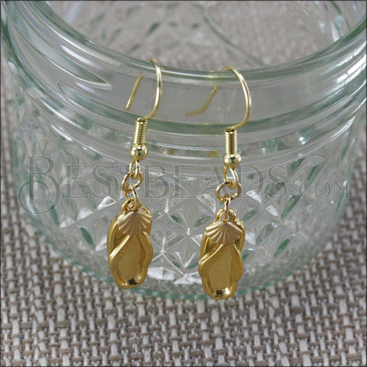 FLIP FLOP charm GOLD - 10 pcs