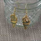 TRITON SHELL pendant GOLD with GLAZE - 5 pcs