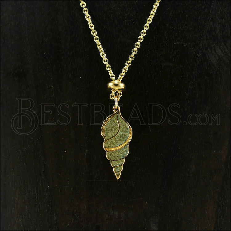 TRITON SHELL pendant GOLD with GLAZE - 5 pcs